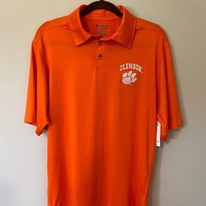 Mens Clemson Polo Shirt, Champion, Lightweight, Size M, NWT